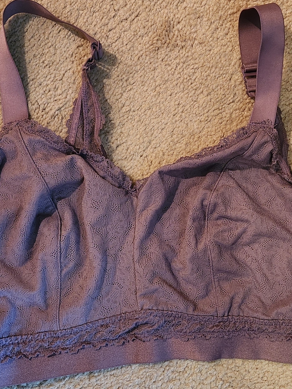 Cacique Lace-Detail Bralette in Mauve